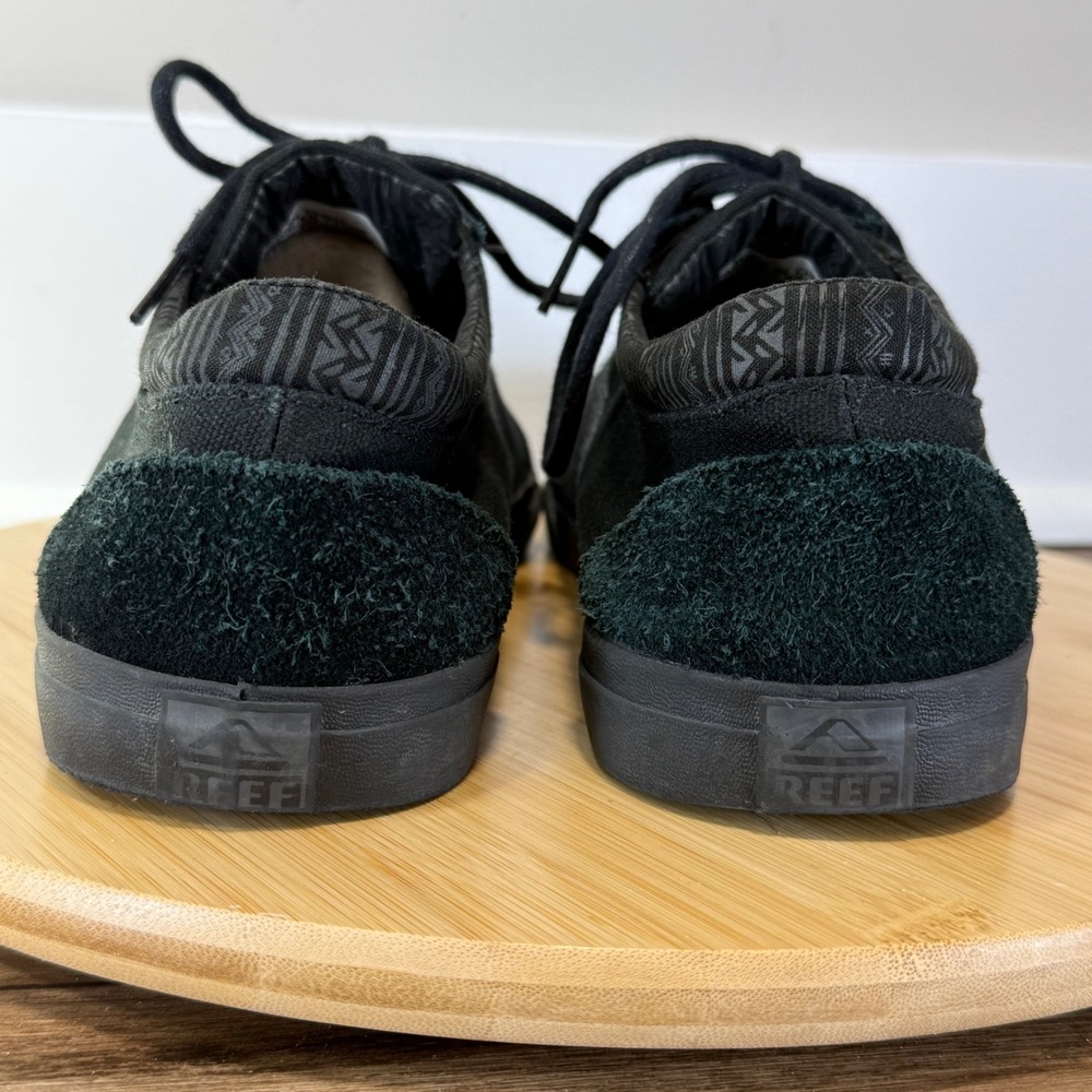 Good Reef Ridge Sneakers Mens 11 Black Good Canvas Suede Low Top RF003314 - Picture 4 of 8
